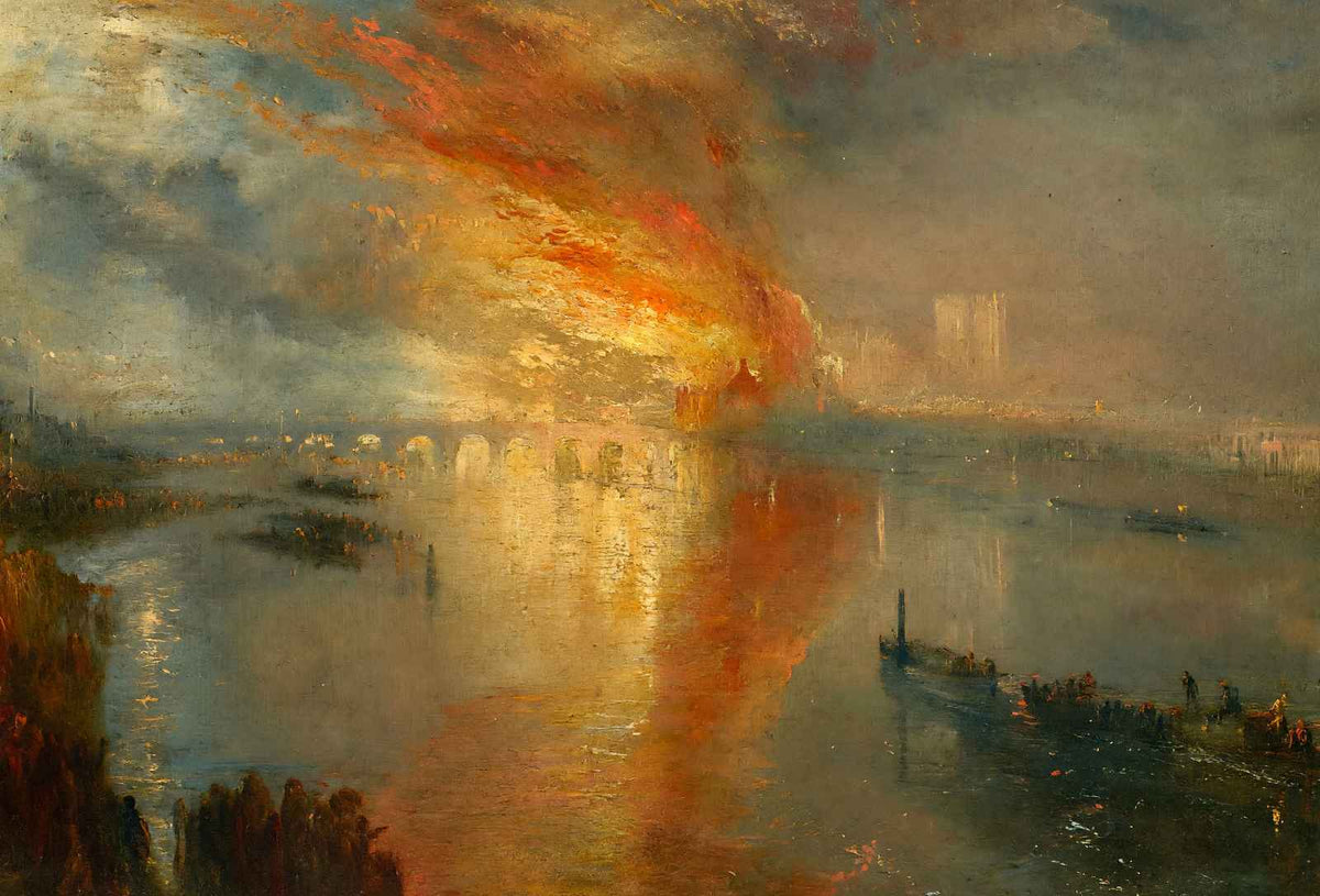 Burning of the Houses of Parliament (Cleveland) by Turner Art Print (6 Sizes)