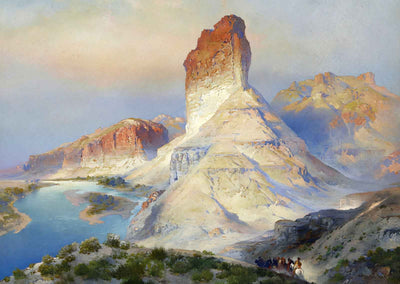 The Castle Rock, Green River, Wyoming Painting by Moran Art Print (6 Sizes)