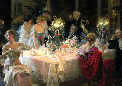 The End of Dinner Painting by Jules-Alexandre Grün Fine Art Print (6 Sizes)