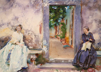 The Garden Wall Painting by John Singer Sargent Art Print (6 Sizes) - Restored