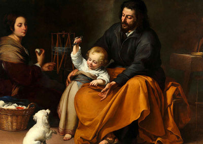 The Holy Family with a Bird Bartolome Esteban Murillo Art Print (6 Sizes)