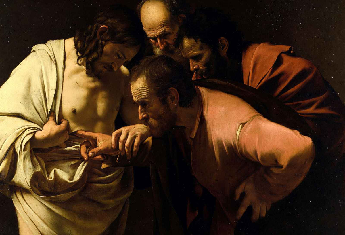 The Incredulity of Saint Thomas Painting by Caravaggio Fine Art Print (6 Sizes)