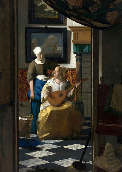 The Love Letter Painting by Johannes Vermeer Premium Art Print (6 Sizes)