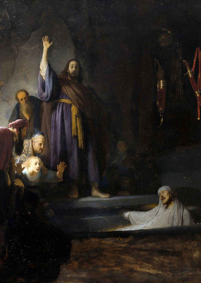The Raising of Lazarus Painting by Rembrandt Bible Art Print (6 Sizes)