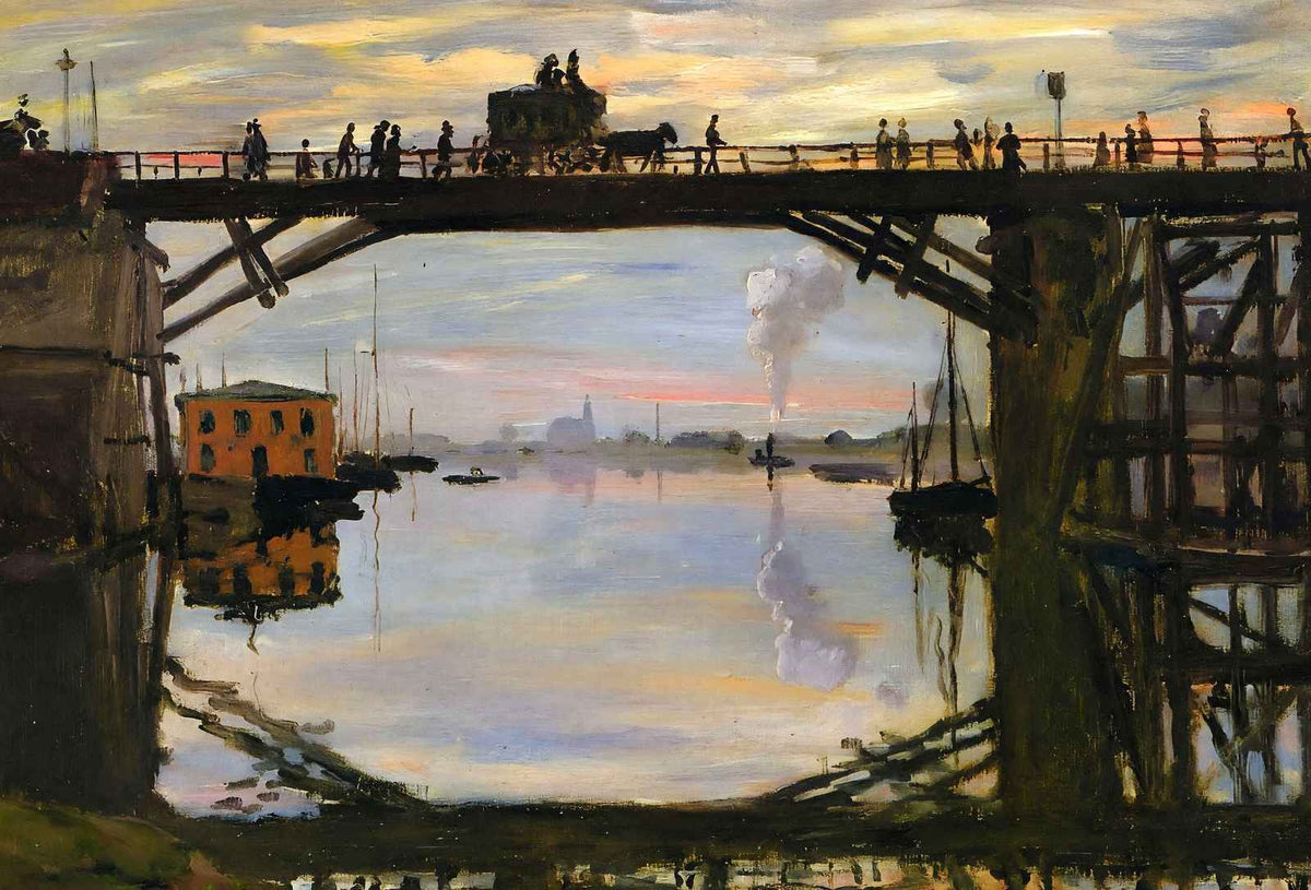 The Wooden Bridge 1872 Painting by Claude Monet Art Print (6 Sizes) - Enhanced