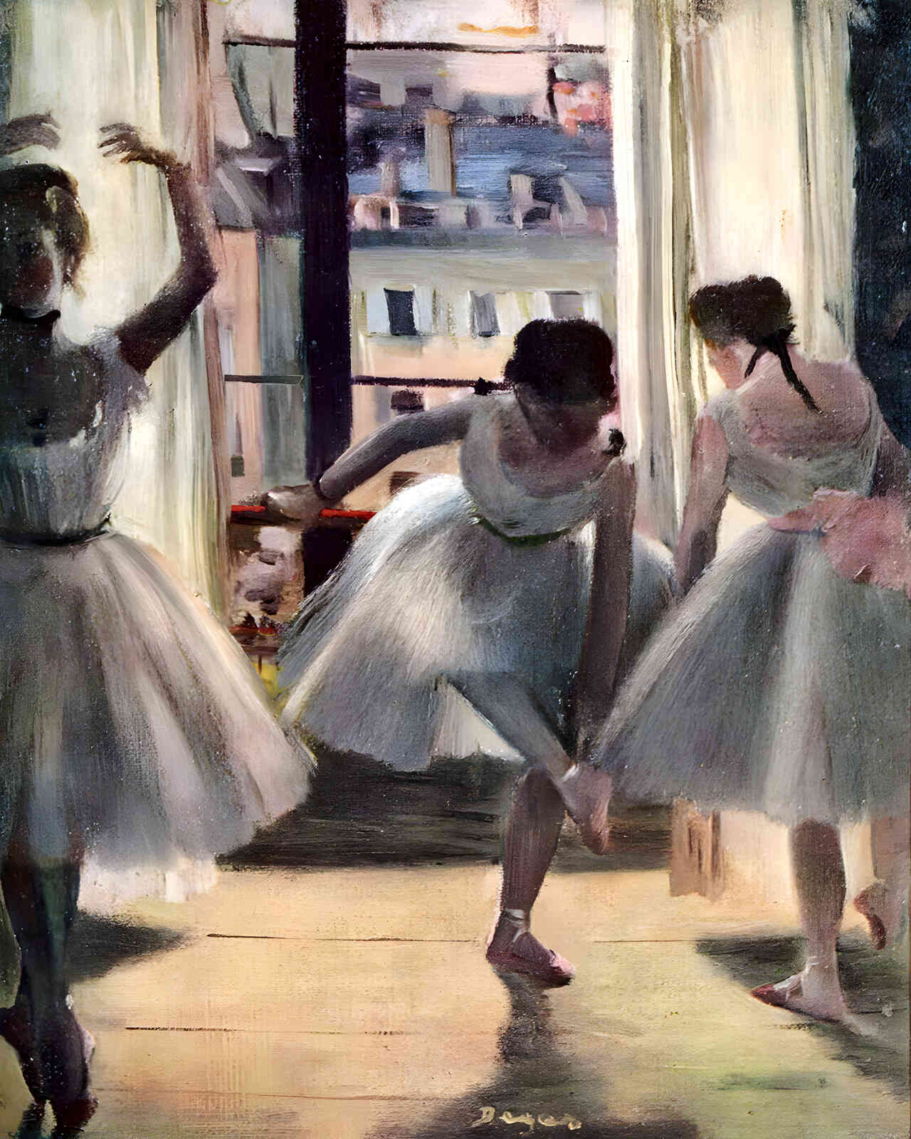 Three Dancers in an Exercise Hall 1880 Painting by Edgar Degas 8x10" Art Print