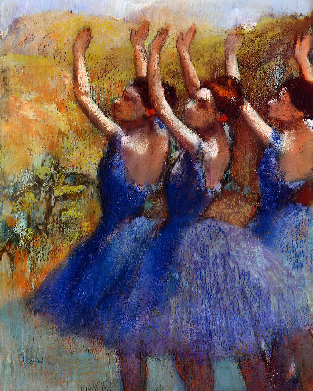 Three Dancers in Purple Skirts 1898 Painting by Edgar Degas 8x10" Art Print