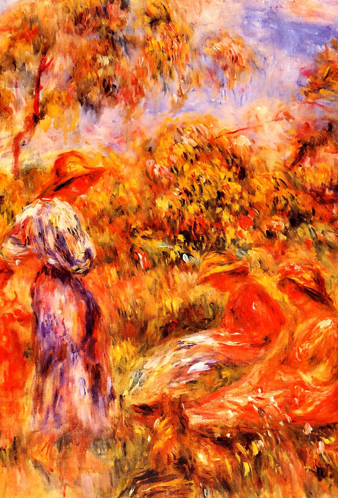 Three Women and Child in a Landscape 1918 by Renoir Art Print (6 Sizes)