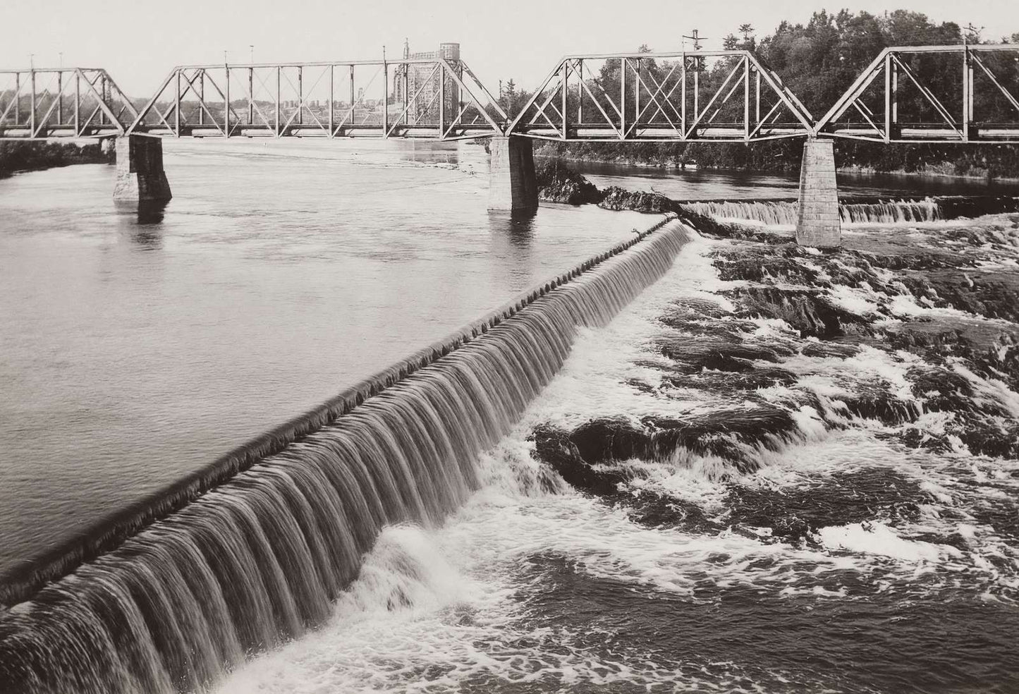 Ticonic Falls Waterville Maine in 1905 Restored Photo Print (7 Sizes)