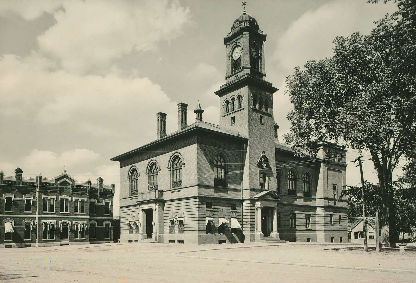 Town Hall Claremont NH in 1905 Vintage Print (7 Sizes) - Premium Quality