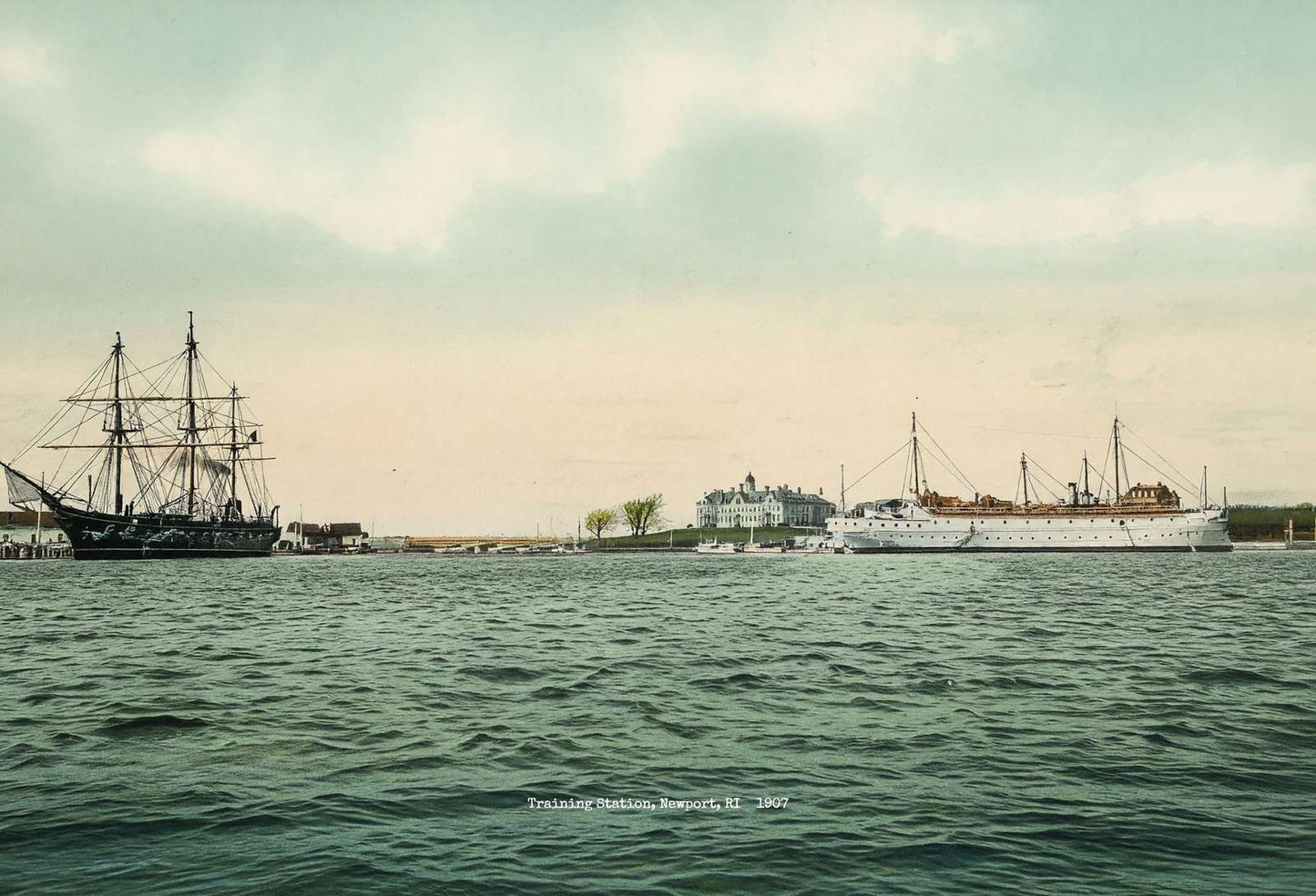 Training Station Newport RI in 1907 Vintage Print (7 Sizes) - Premium Print