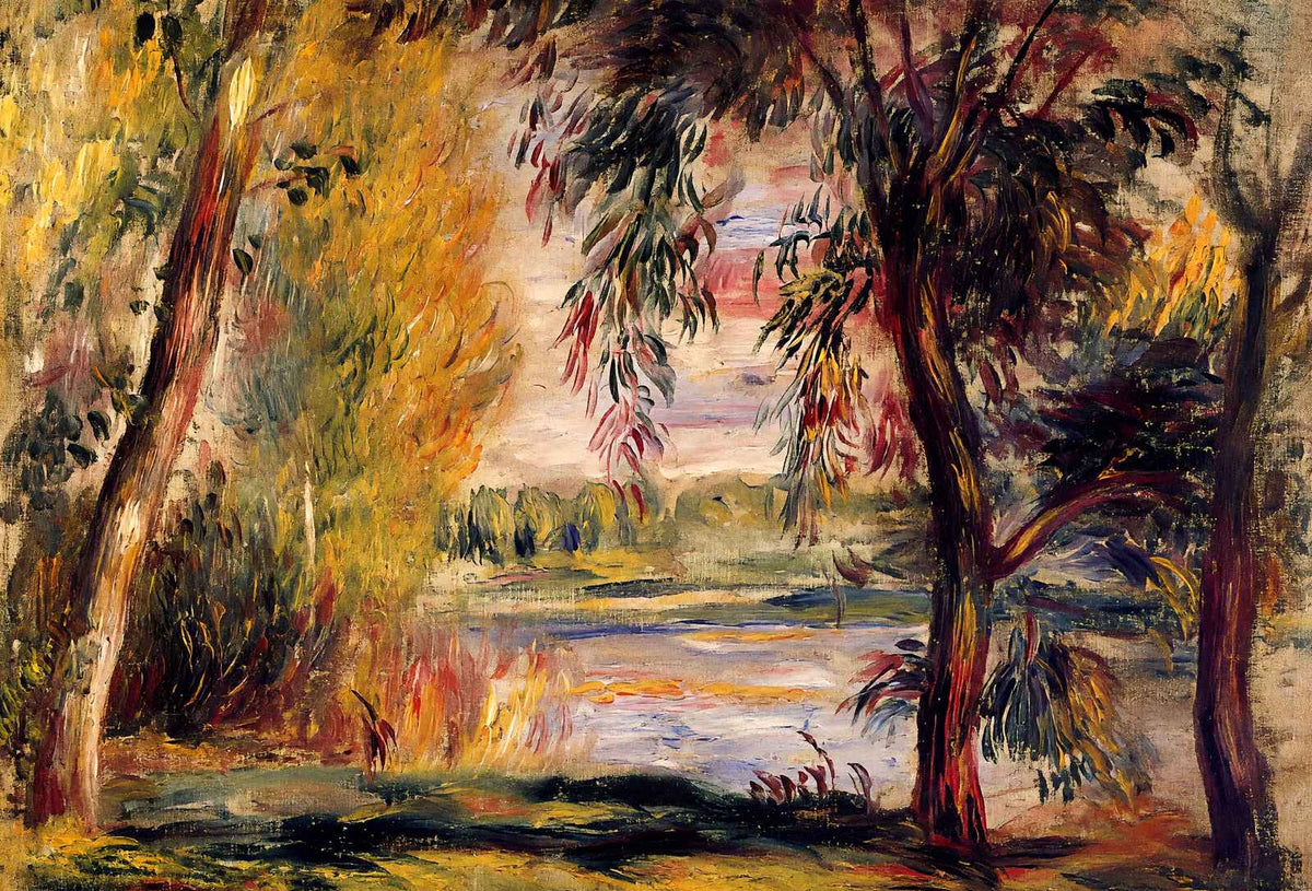 Trees by the Water Fine Art Print Painting by Pierre-Auguste Renoir (6 Sizes)
