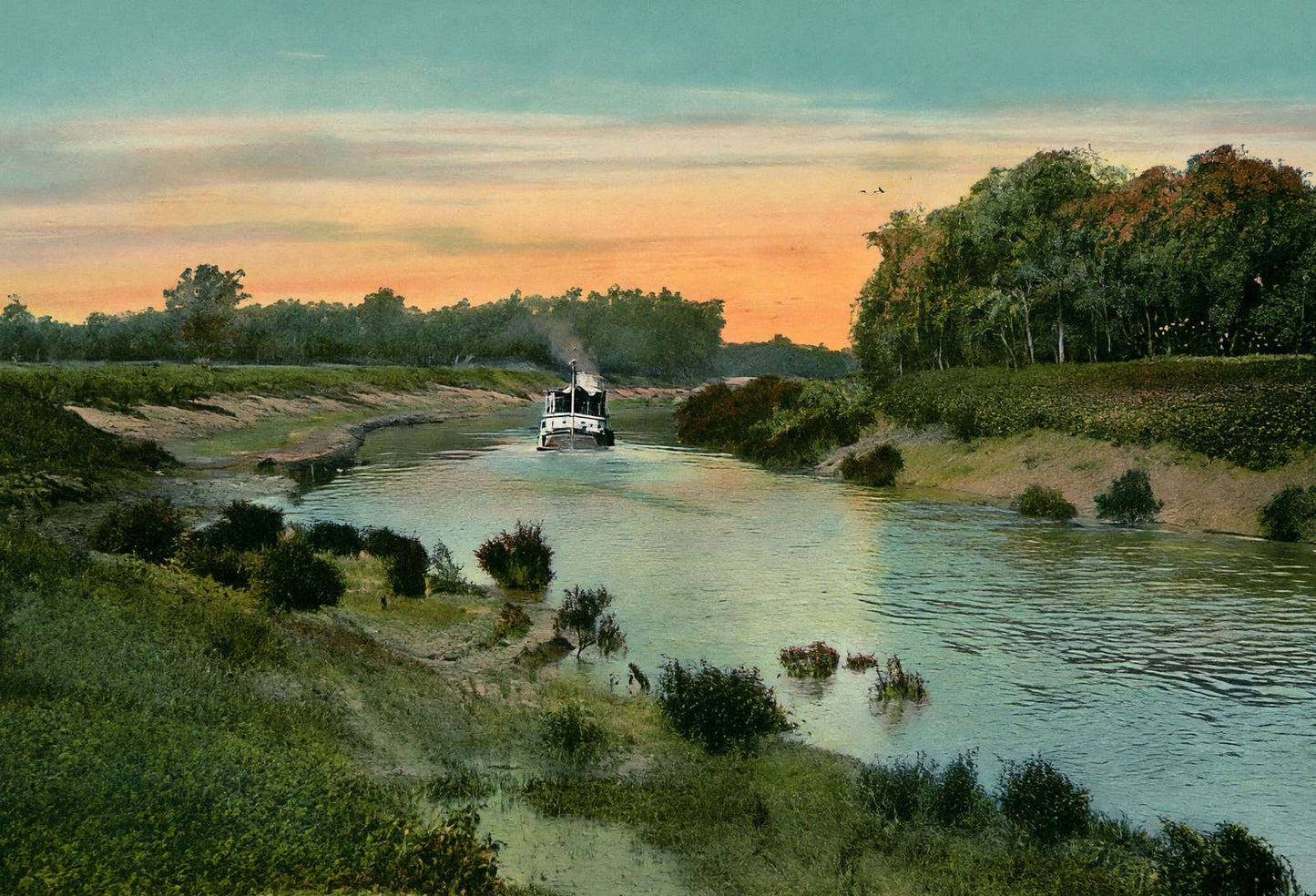 Trinity River Dallas in 1905 Vintage Print (7 Sizes) - Reproduction