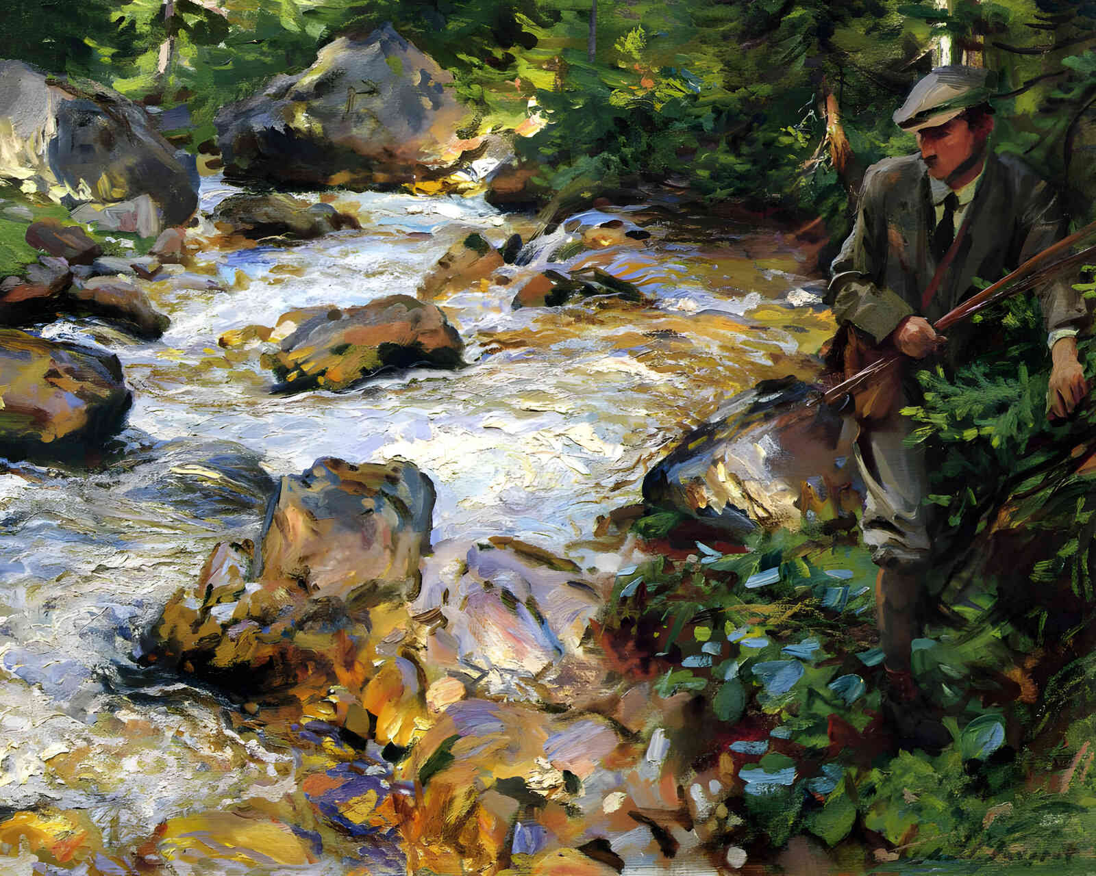 Trout Stream in the Tyrol 1914 Painting by John Singer Sargent 8x10" Art Print