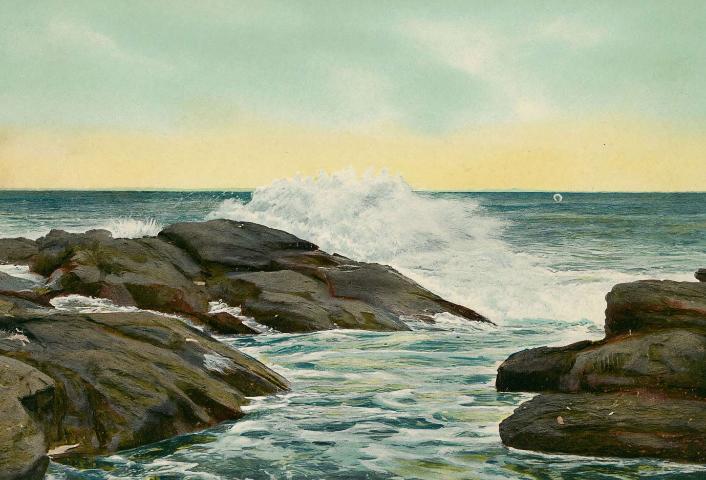Troubled Waters on the Maine Coast in 1908 Vintage Print (7 Sizes) - Retouched
