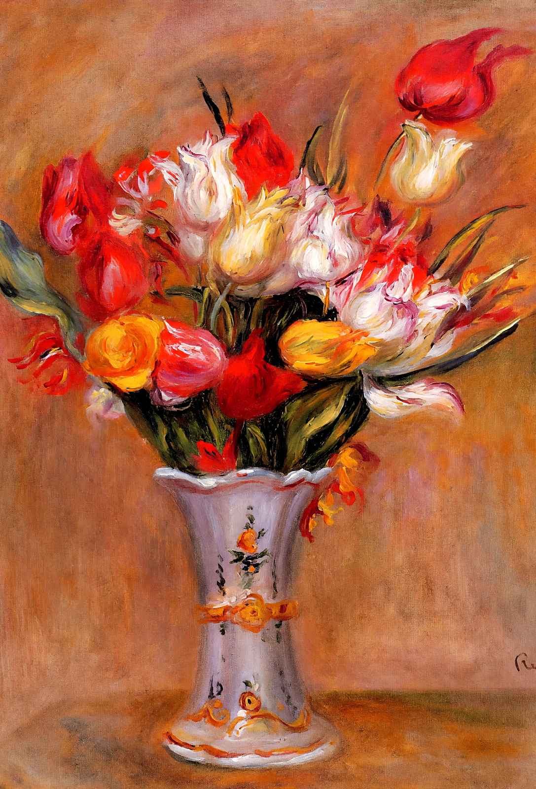 Tulips 1909 Painting by Pierre-Auguste Renoir Art Print (6 Sizes) - Restored