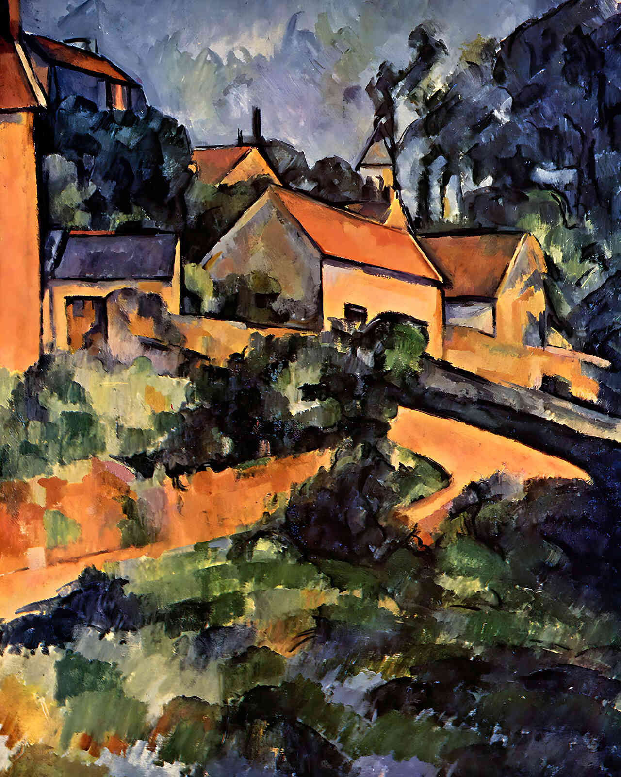 Turning Road at Montgeroult Painting by Paul Cezanne 8x10" Art Print - Acid Free