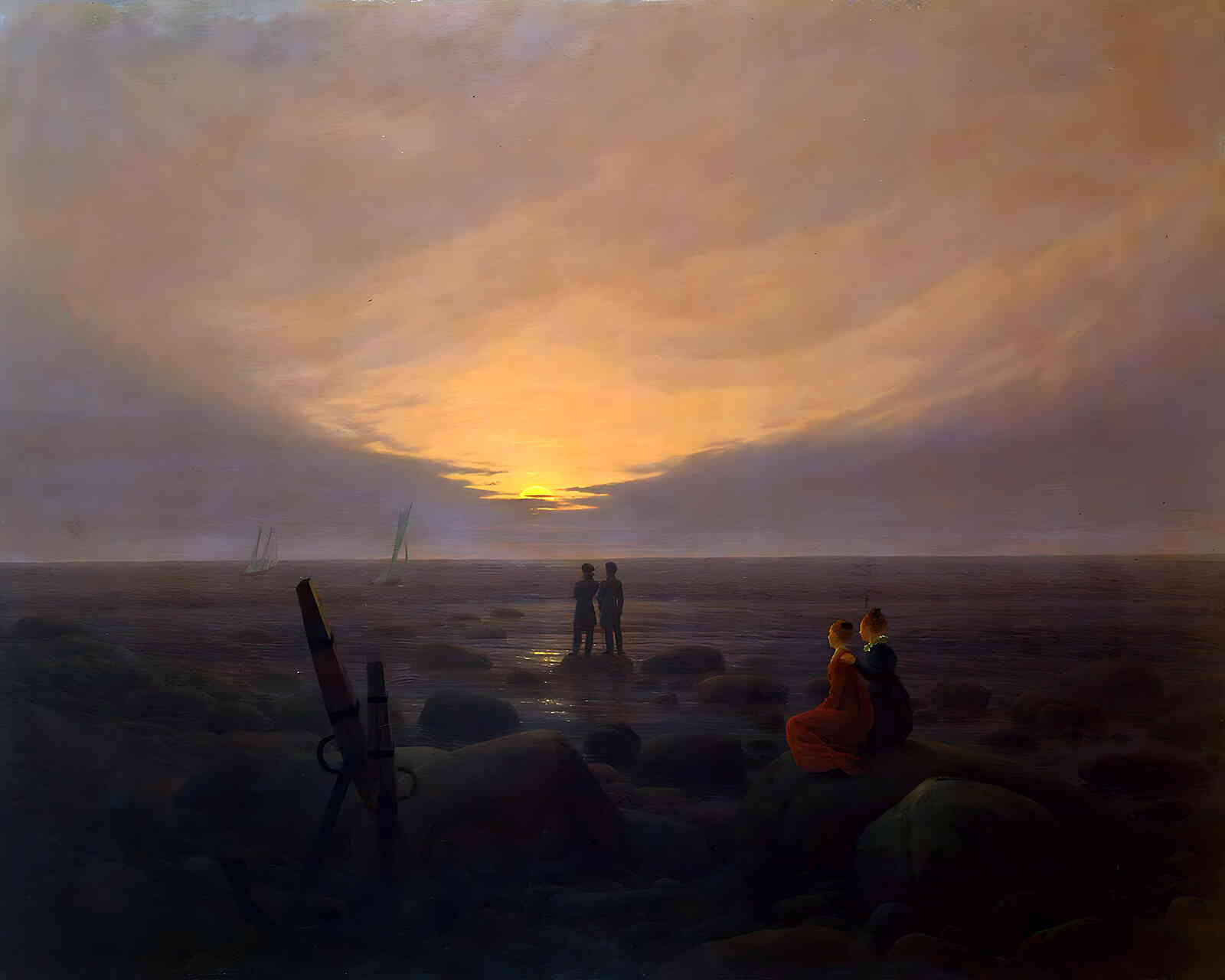Twilight at Seaside Painting by Caspar David Friedrich 8x10" Art Print