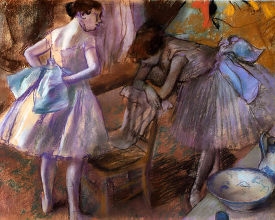 Two Dancers in Their Dressing Room 1880 Painting by Edgar Degas 8x10" Art Print