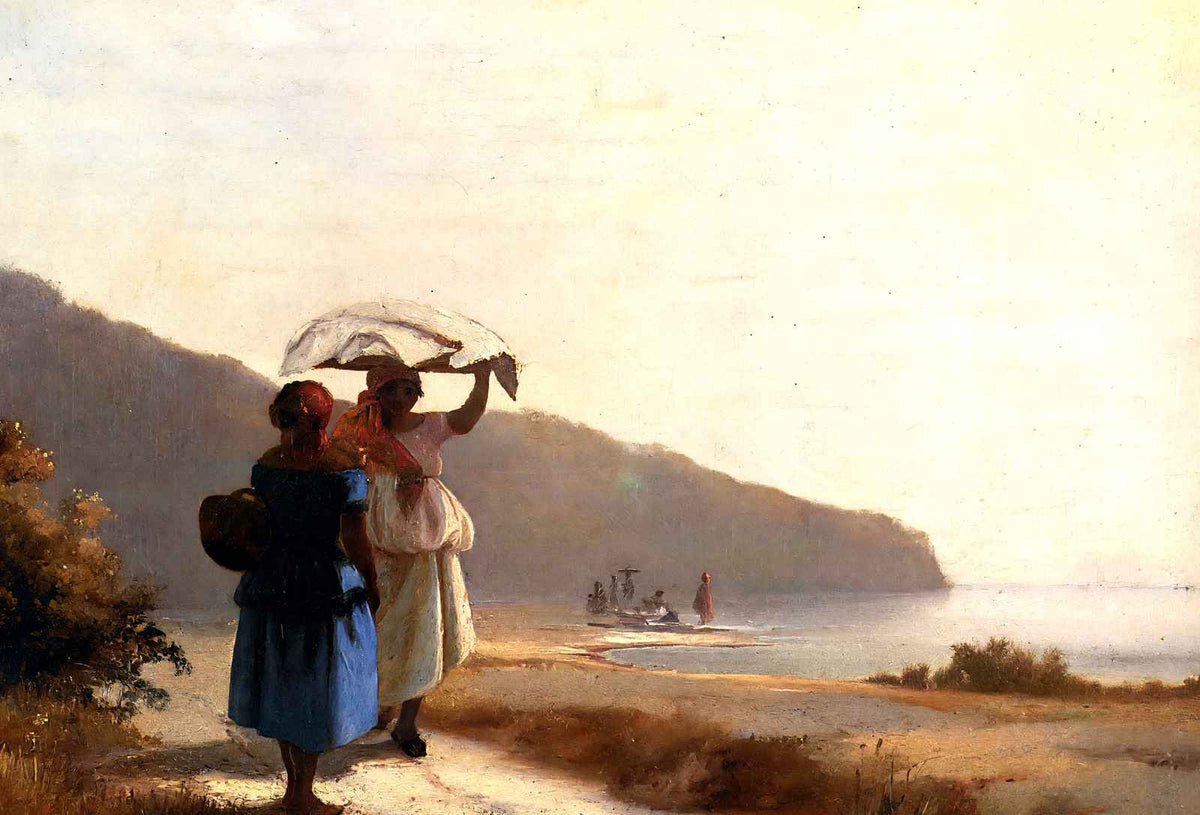Two Woman Chatting 1856 by the Sea, St. Thomas by Pissarro Art Print (6 Sizes)