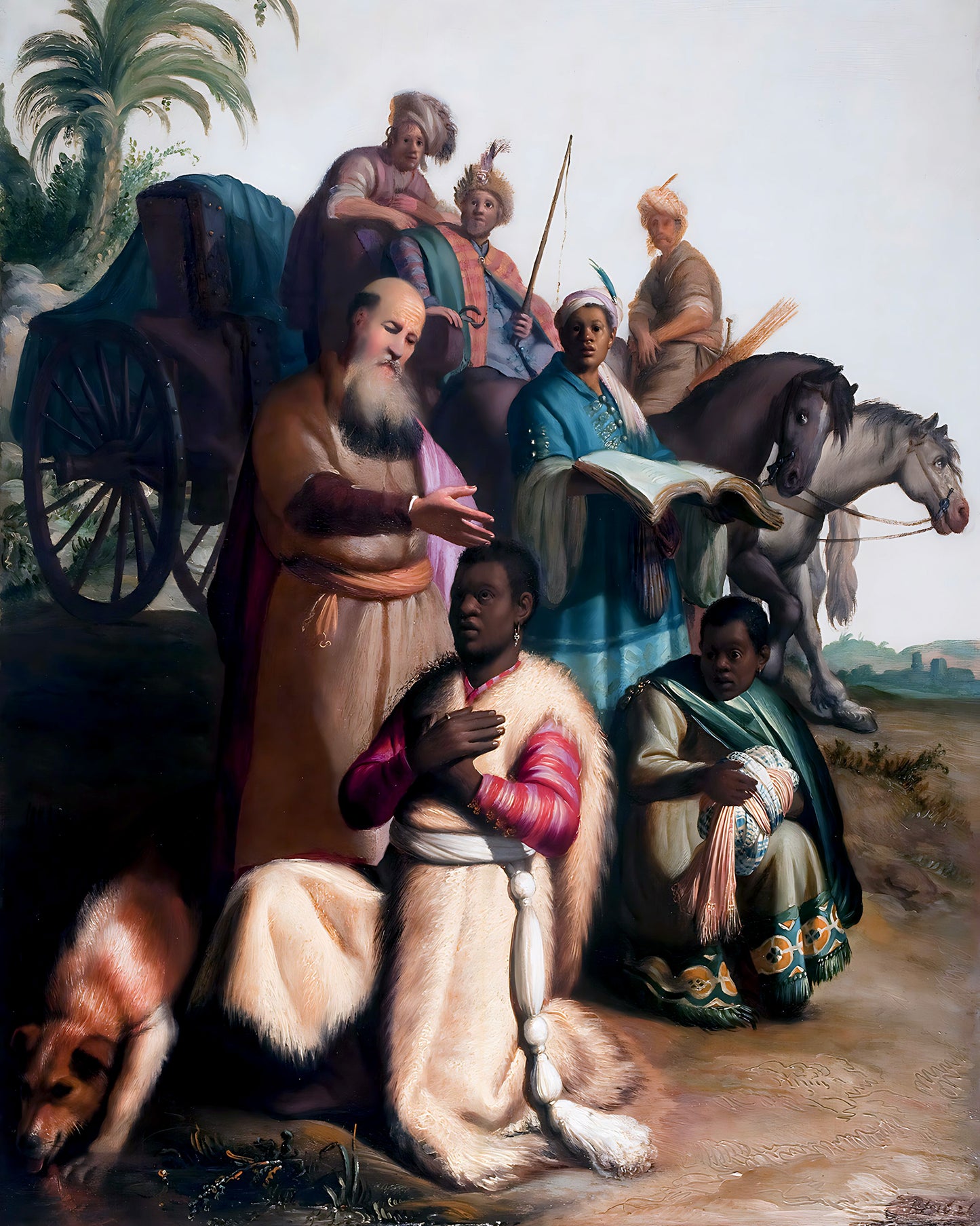 The Baptism of the Eunuch Painting by Rembrandt, 1626 8x10" Art Print