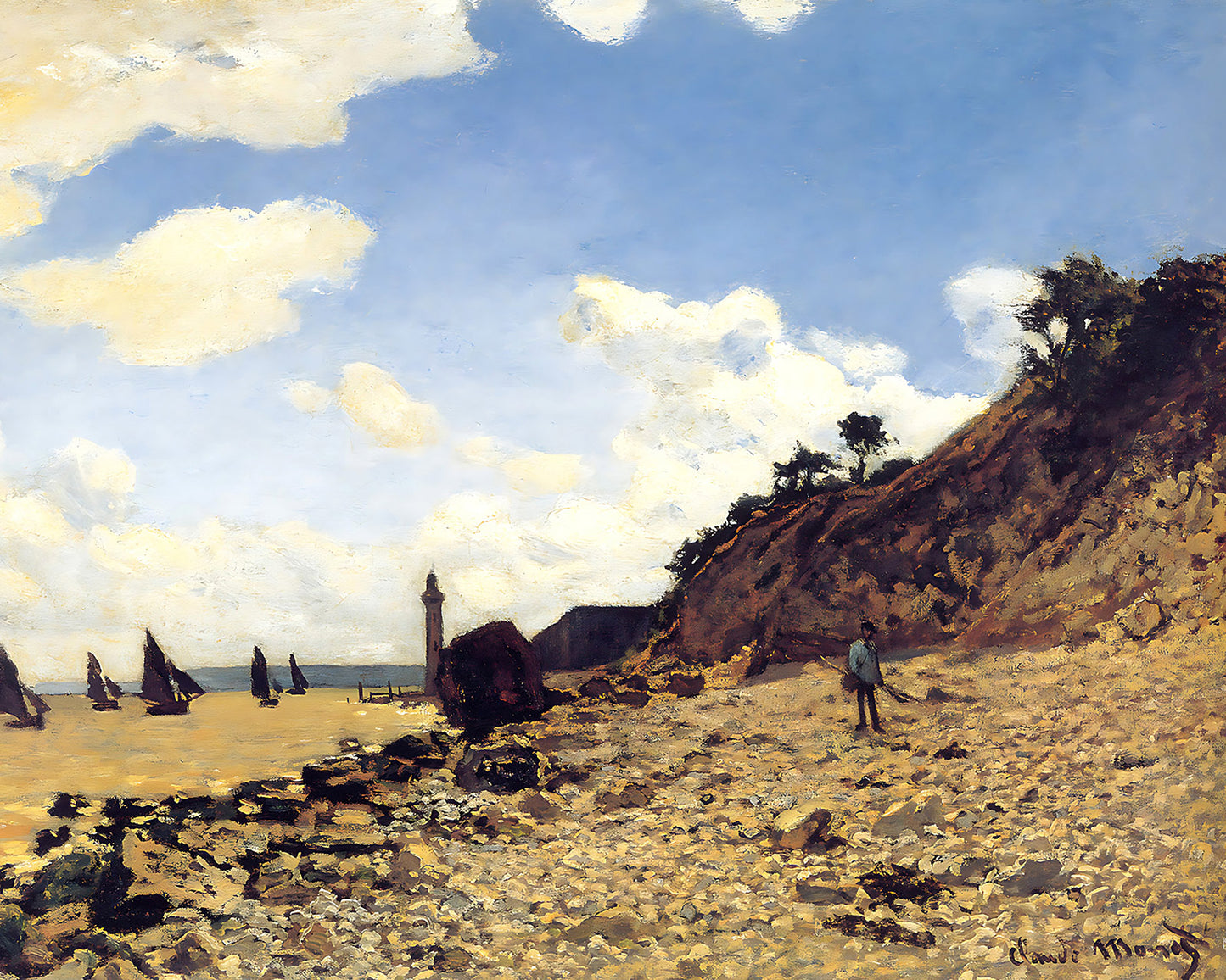 The Beach at Honfleur Painting by Claude Monet 8x10" Art Print