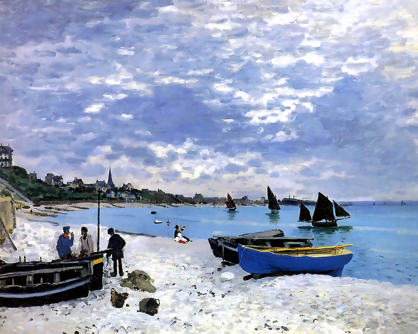 The Beach at Sainte-Adresse Painting by Claude Monet 8x10" Art Print