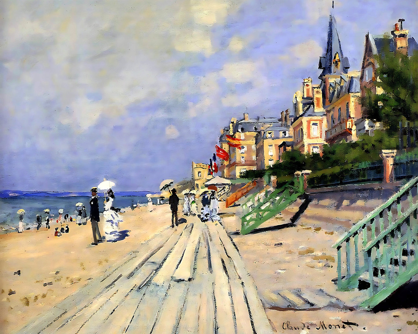 The Boardwalk at Trouville Painting by Claude Monet 8x10" Art Print