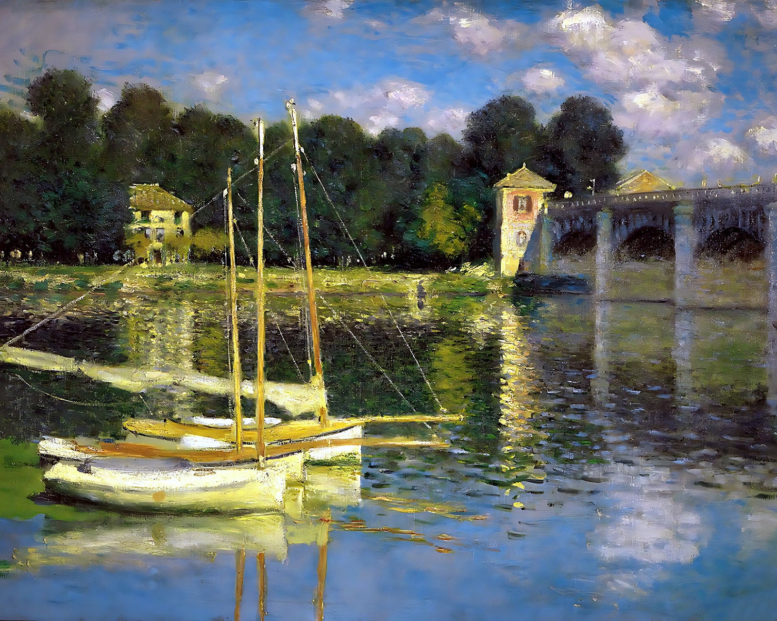 The Bridge at Argenteuil Painting by Claude Monet 8x10" Art Print