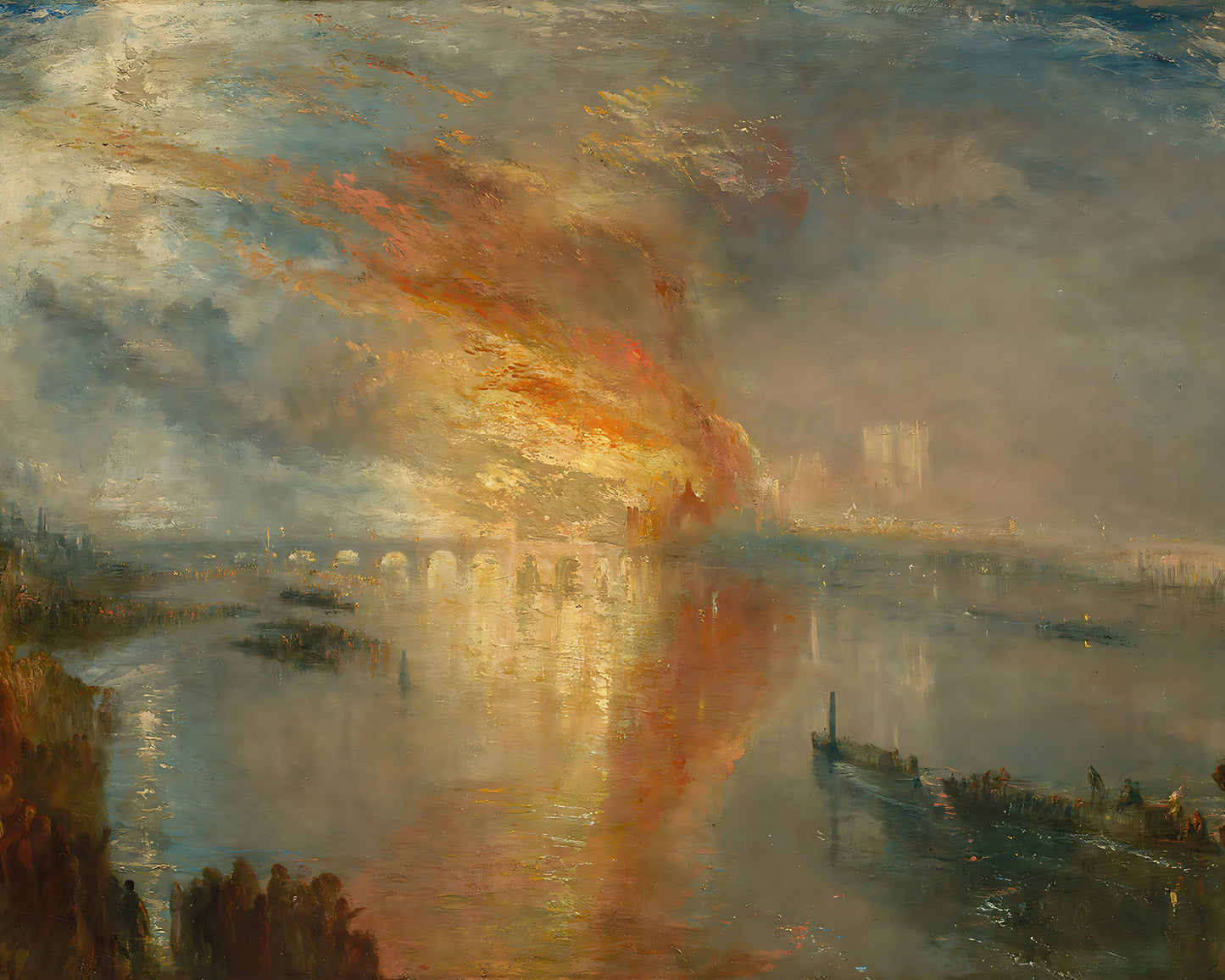 The Burning of the Houses of Parliament (Cleveland) Painting by J. M. W. Turner 8x10" Art Print