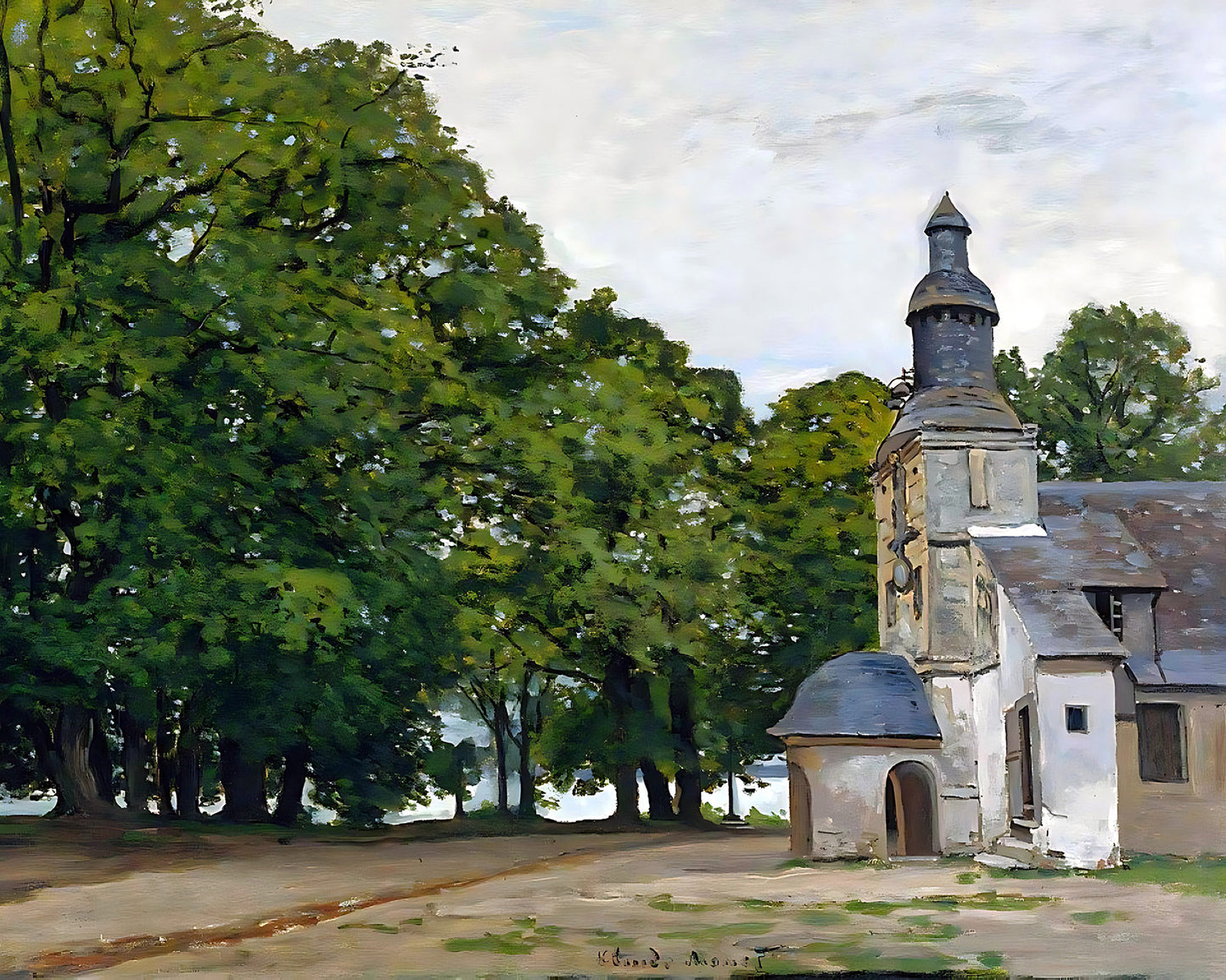 The Chapel Notre-Dame de Grace at Honfleur Painting by Claude Monet 8x10" Art Print