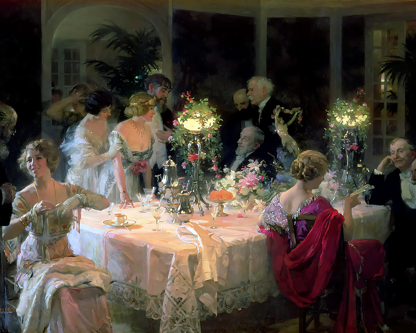 The End of Dinner Painting by Jules-Alexandre Grün 8x10" Art Print