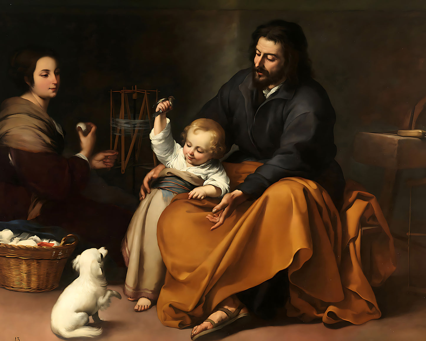 The Holy Family with a Bird Bartolome Esteban Murillo 8x10" Art Print
