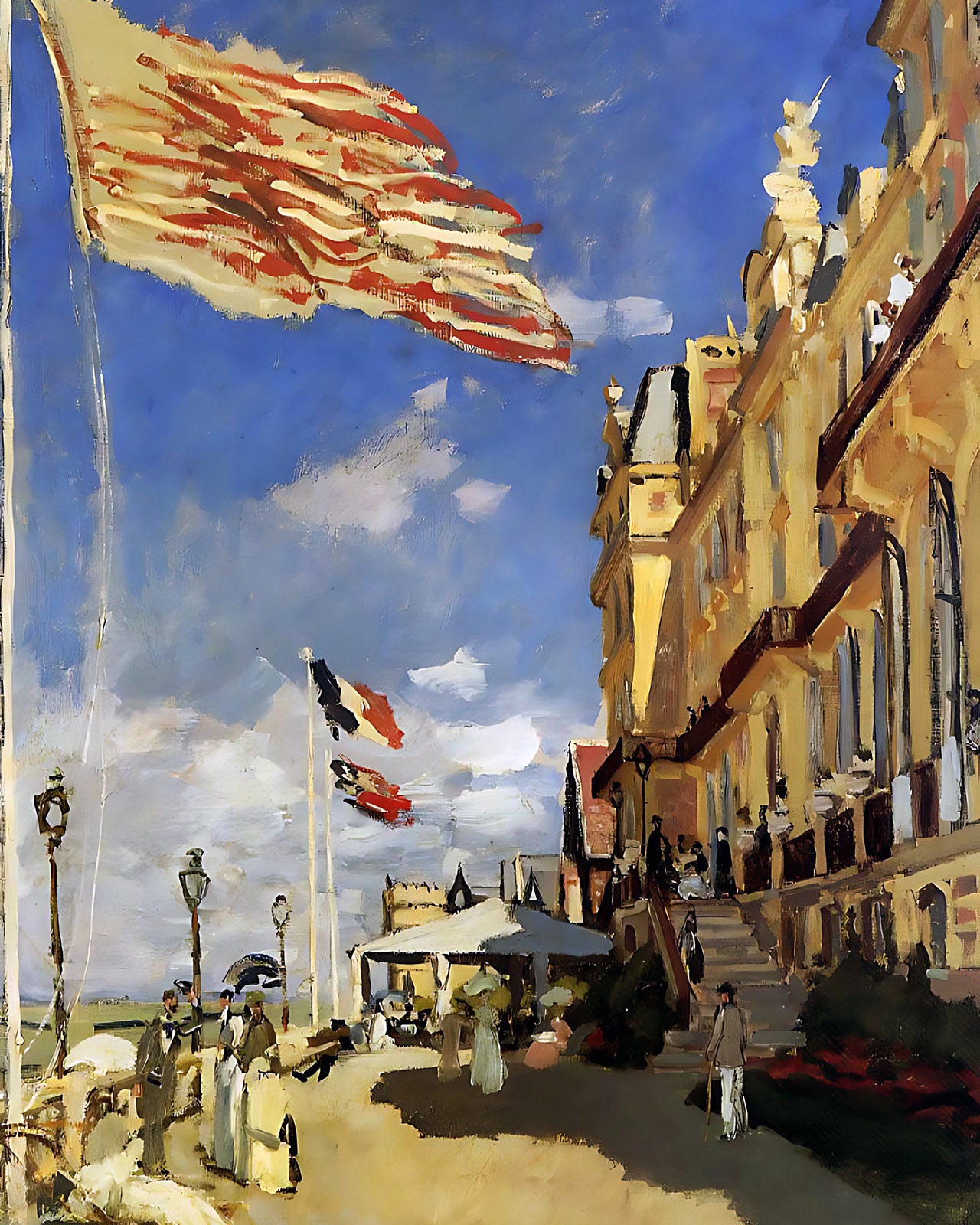 The Hotel des Roches Noires at Trouville Painting by Claude Monet 8x10" Art Print