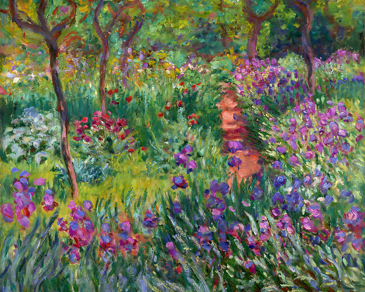 The Iris Garden at Giverny Painting by Claude Monet 8x10" Art Print