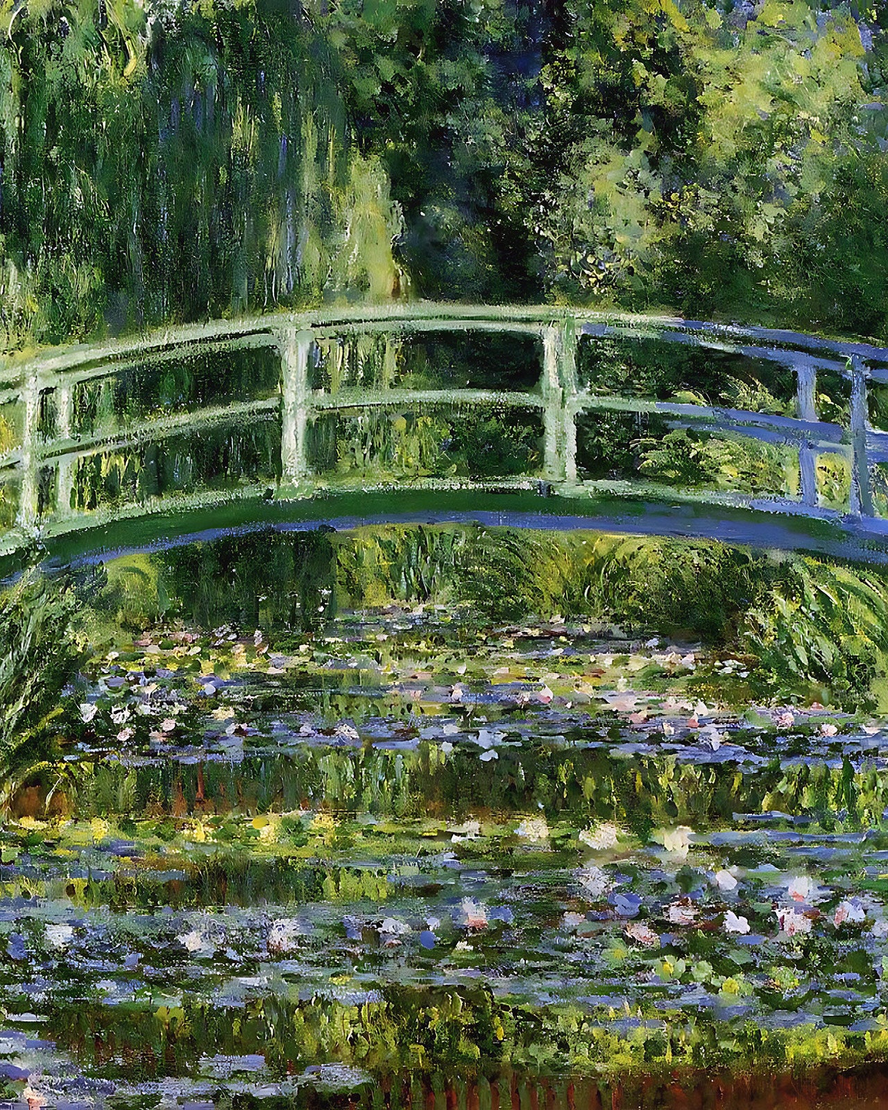 The Japanese Bridge (The Water-Lily Pond) - 1897 - 1899 Painting by Claude Monet 8x10" Art Print