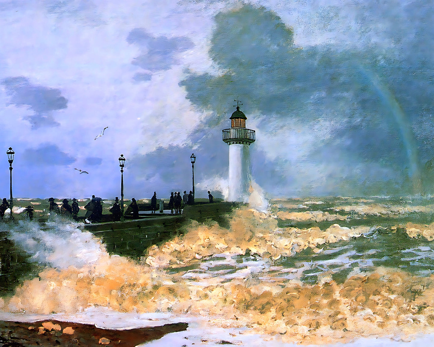 The Jetty at Le Havre Painting by Claude Monet 8x10" Art Print