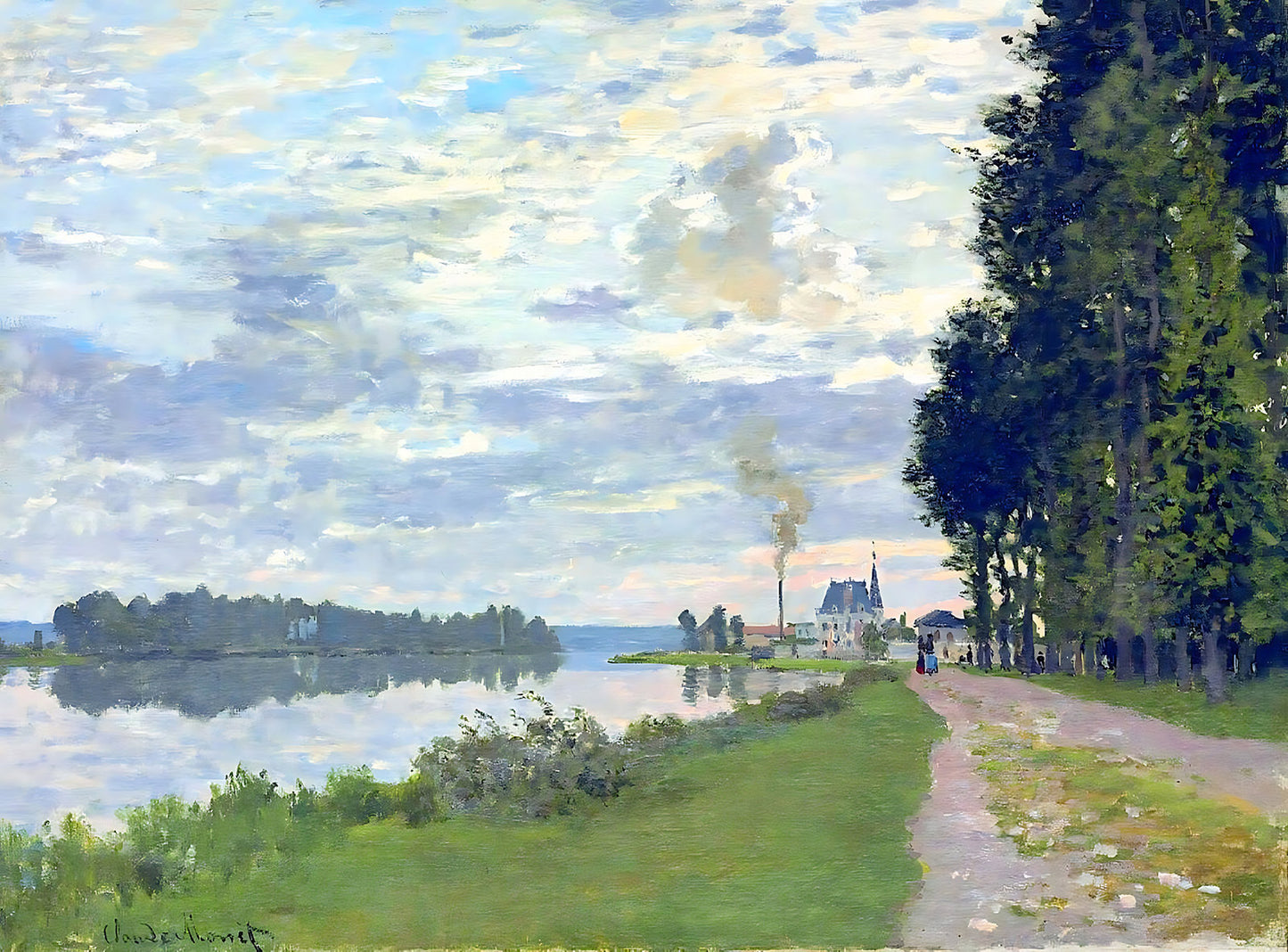 The Promenade at Argenteuil 2 Painting by Claude Monet 8x10" Art Print