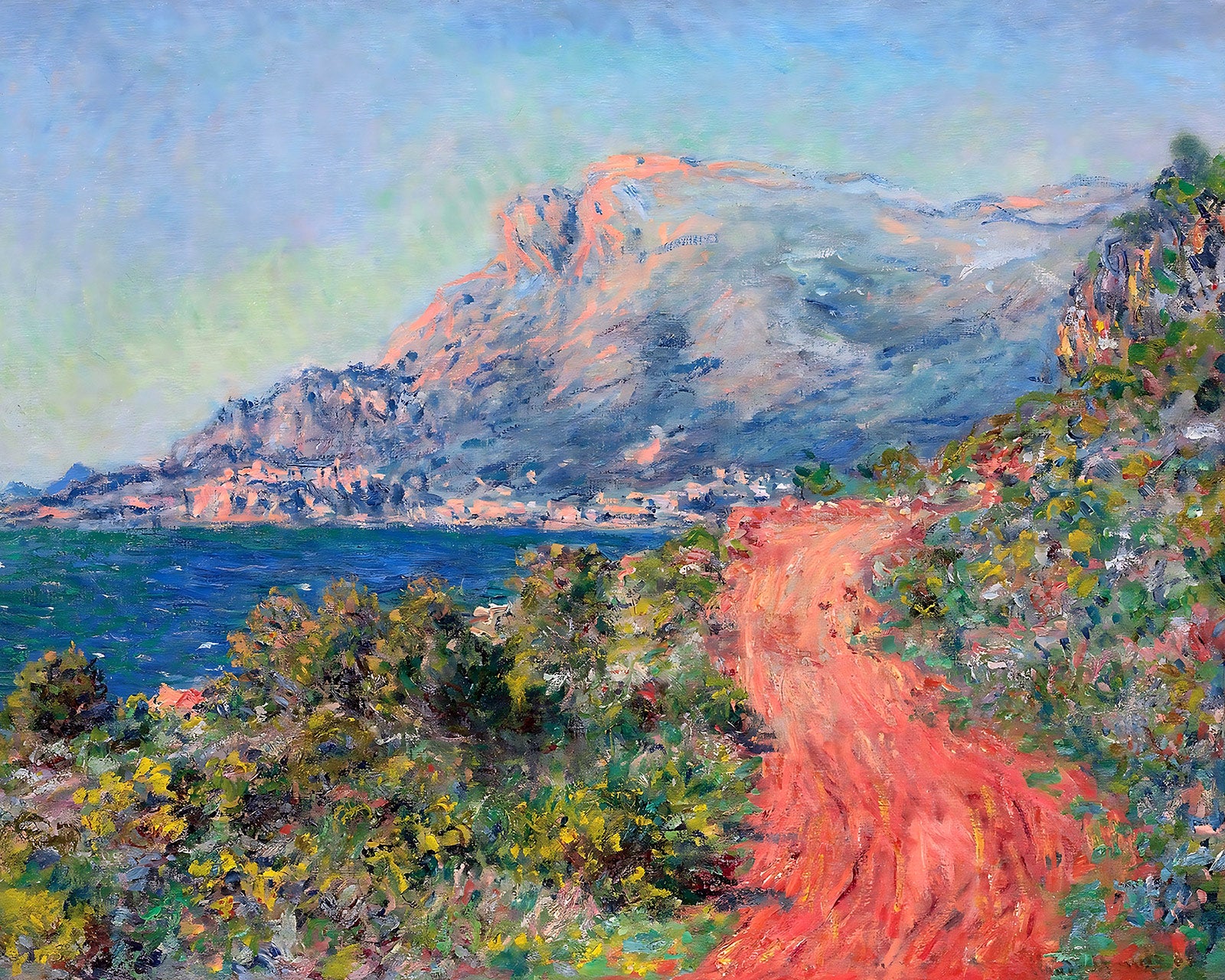 The Red Road near Menton Painting by Claude Monet 8x10" Art Print