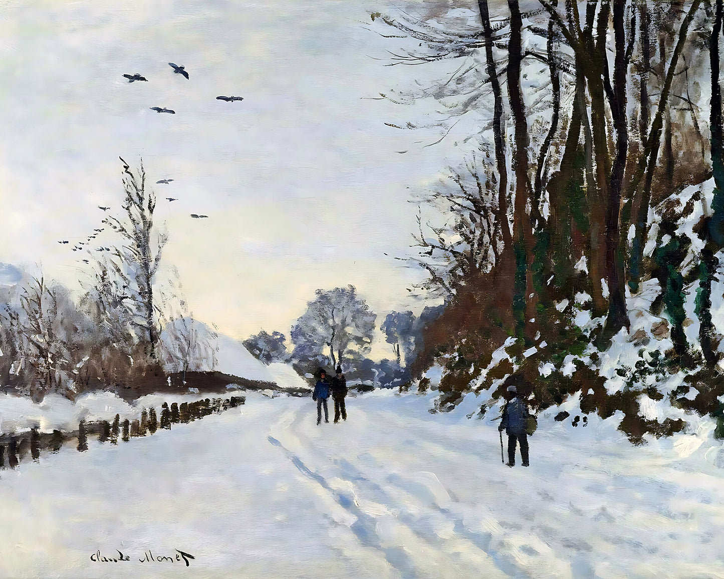 The Road to the Farm of Saint-Simeon in Winter Painting by Claude Monet 8x10" Art Print