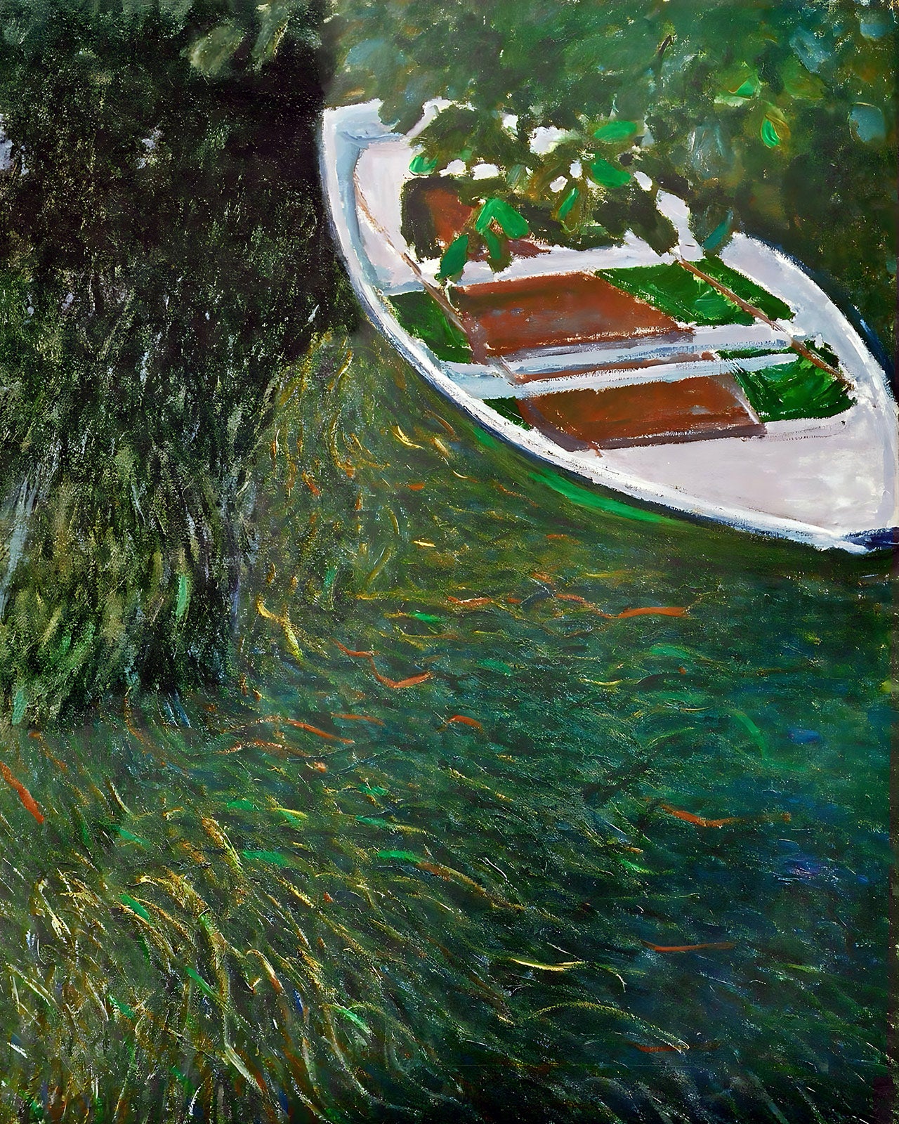 The Row Boat Painting by Claude Monet 8x10" Art Print