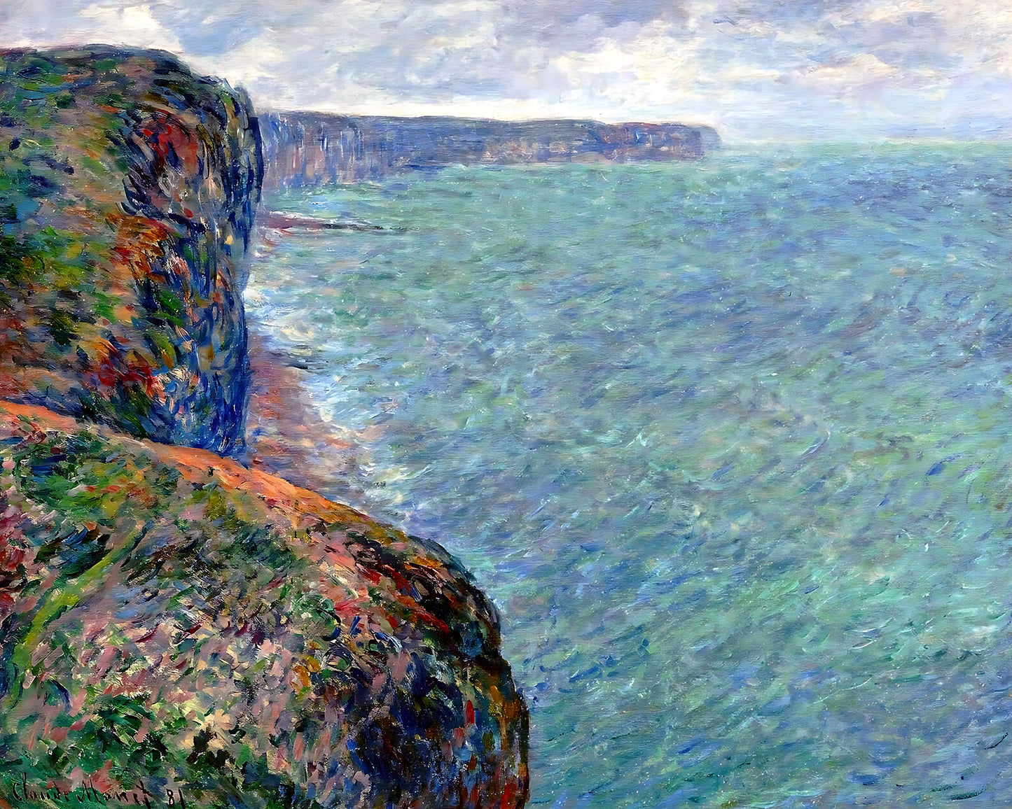 The Sea Seen from the Cliffs of Fecamp Painting by Claude Monet 8x10" Art Print