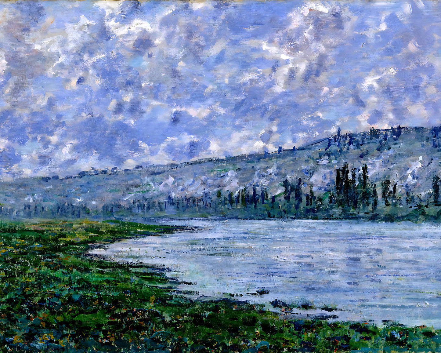 The Seine and the Chaantemesle Painting by Claude Monet 8x10" Art Print