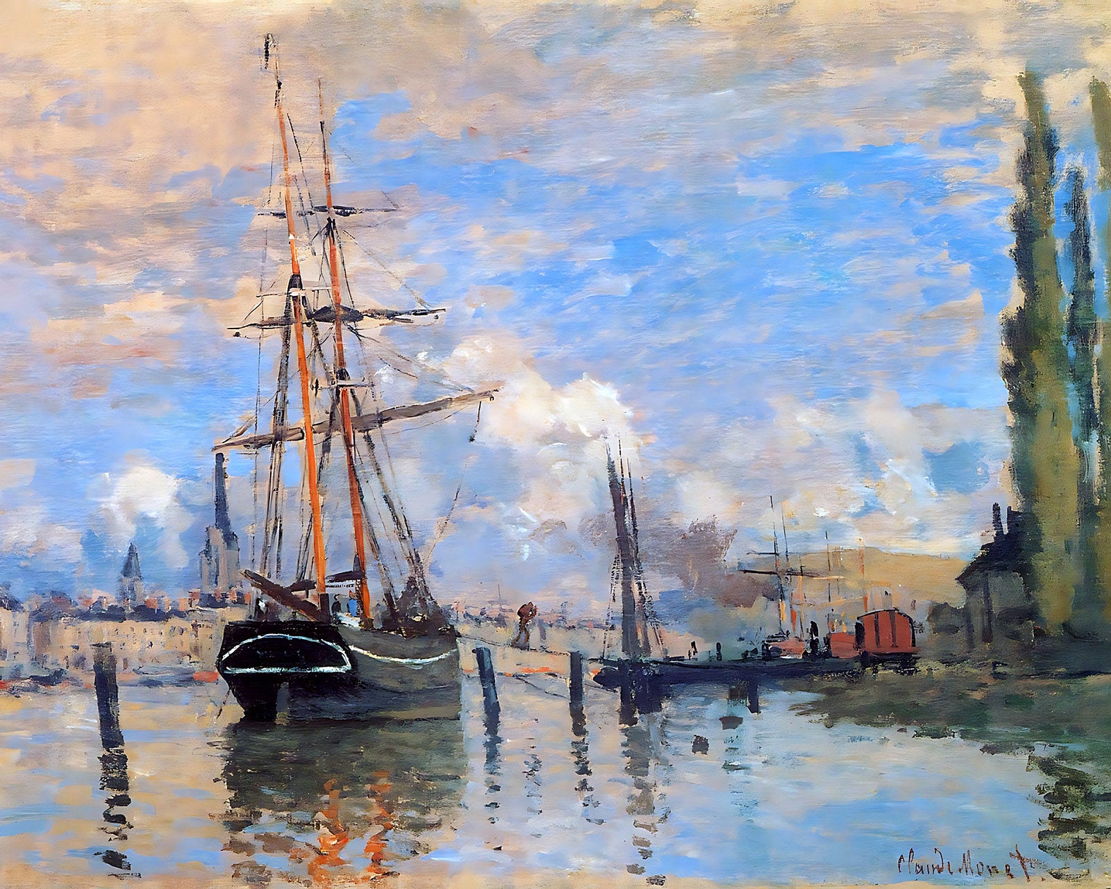 The Seine at Rouen Painting by Claude Monet 8x10" Art Print