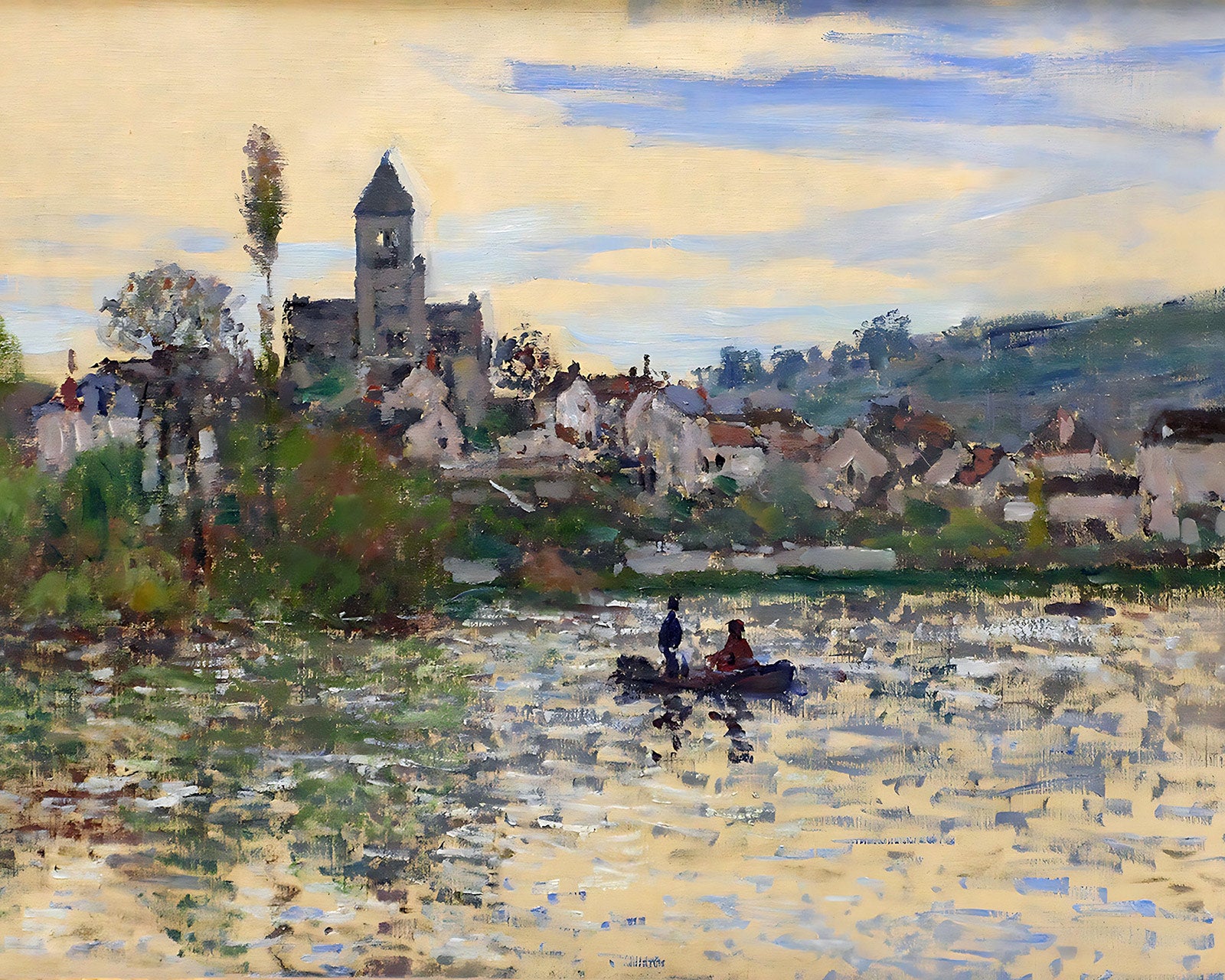The Seine at Vetheuil Painting by Claude Monet 8x10" Art Print