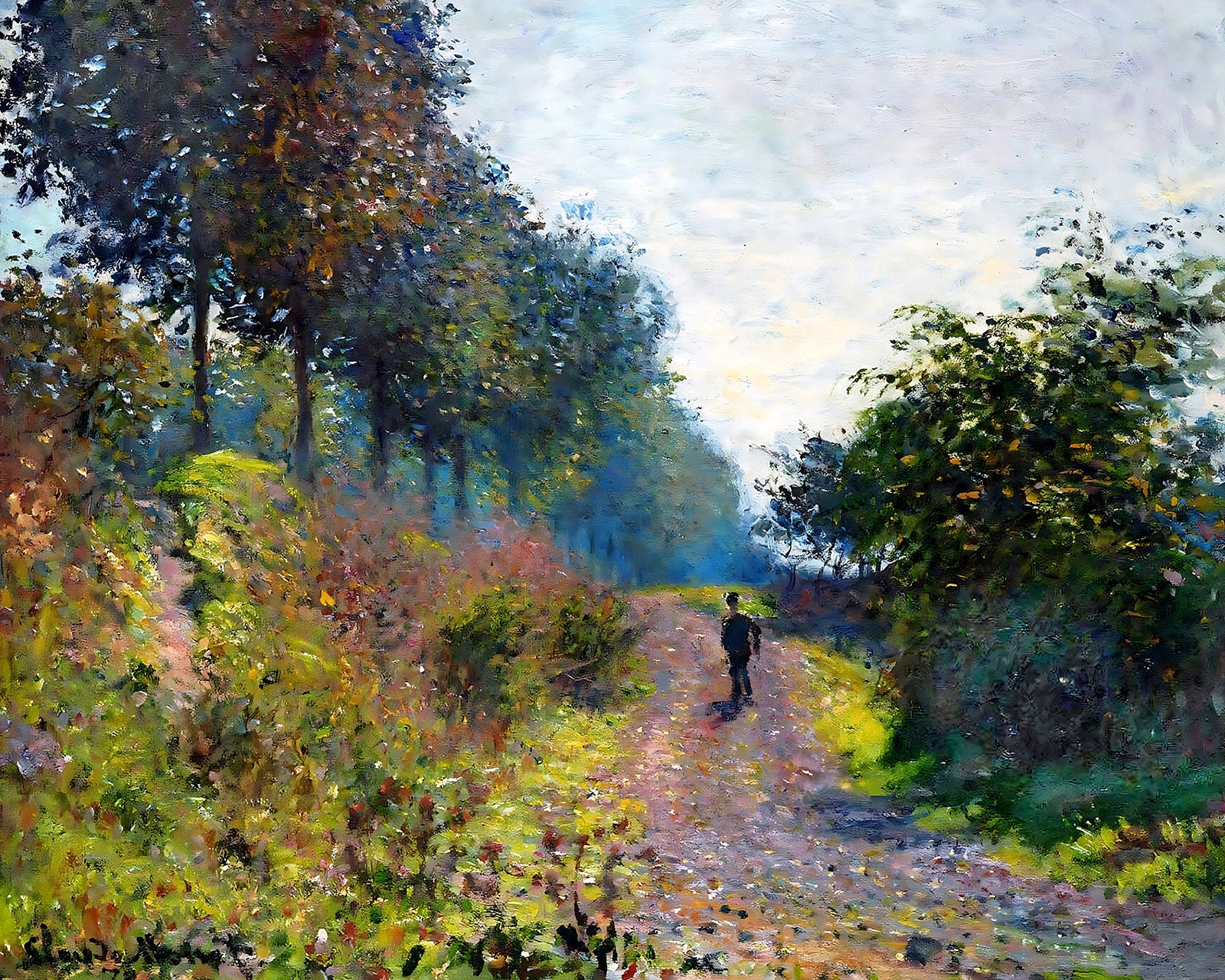 The Sheltered Path Painting by Claude Monet 8x10" Art Print