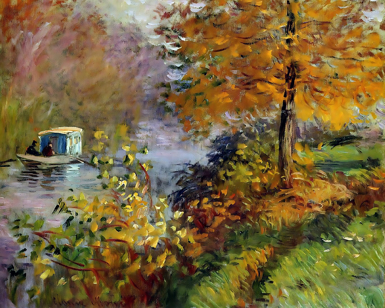 The Studio Boat Painting by Claude Monet 8x10" Art Print