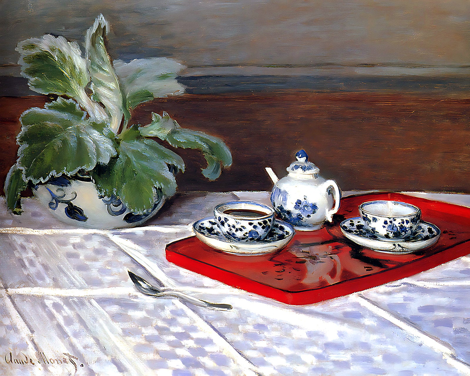 The Tea Set Painting by Claude Monet 8x10" Art Print