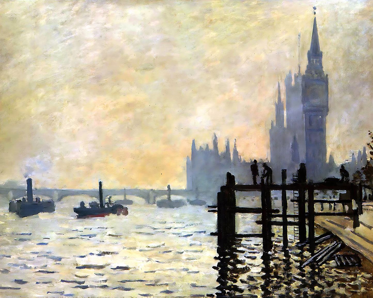 The Thames below Westminster Painting by Claude Monet 8x10" Art Print