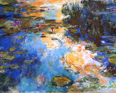 The Water Lily Pond X Painting by Claude Monet 8x10" Art Print